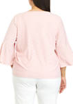 Plus Size Bell Sleeve Eyelet Top