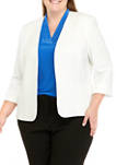 Plus Size Open Front Cardigan with Rolled Cuffs 