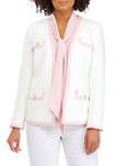Womens Four Pocket Open Front Contrast Jacket