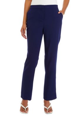 Kasper Plus Size Stretch Crepe Elastic Back Trouser Pants