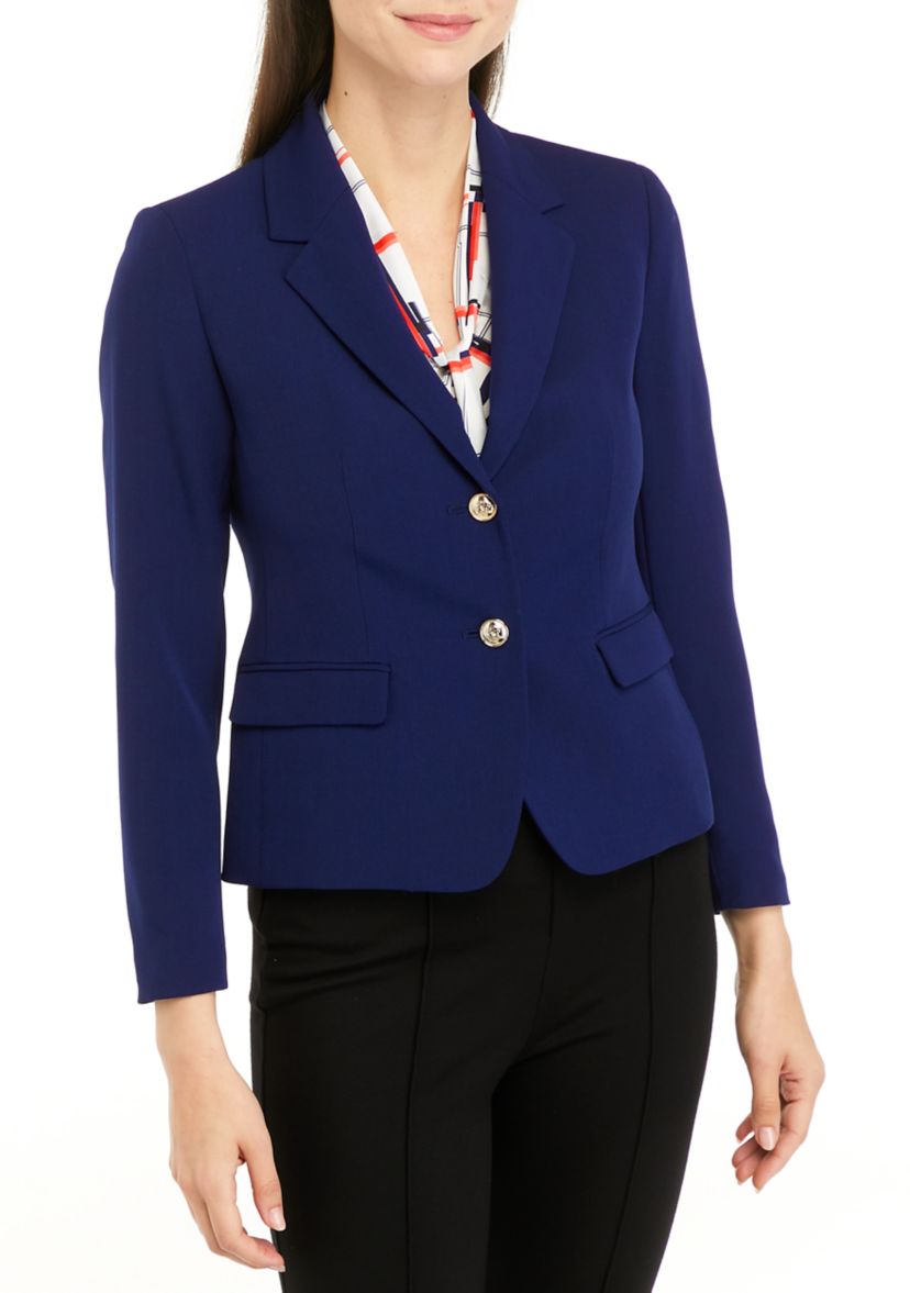 Petite  Two Button Flap Pocket Blazer