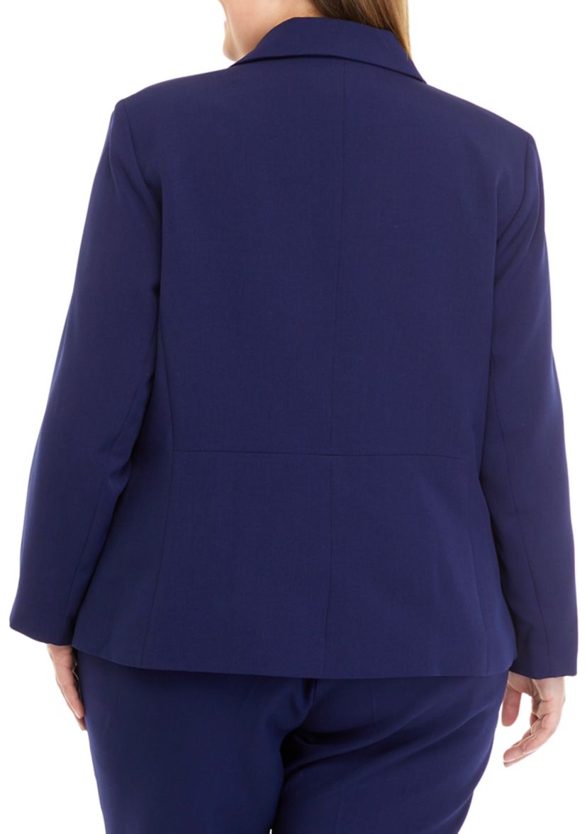 Plus Size  Two Button Flap Pocket Jacket
