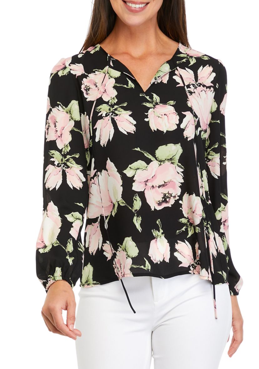 Womens Blouson Floral Top