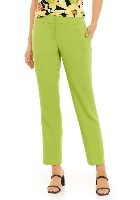 Womens Fly Front Straight Leg Pants