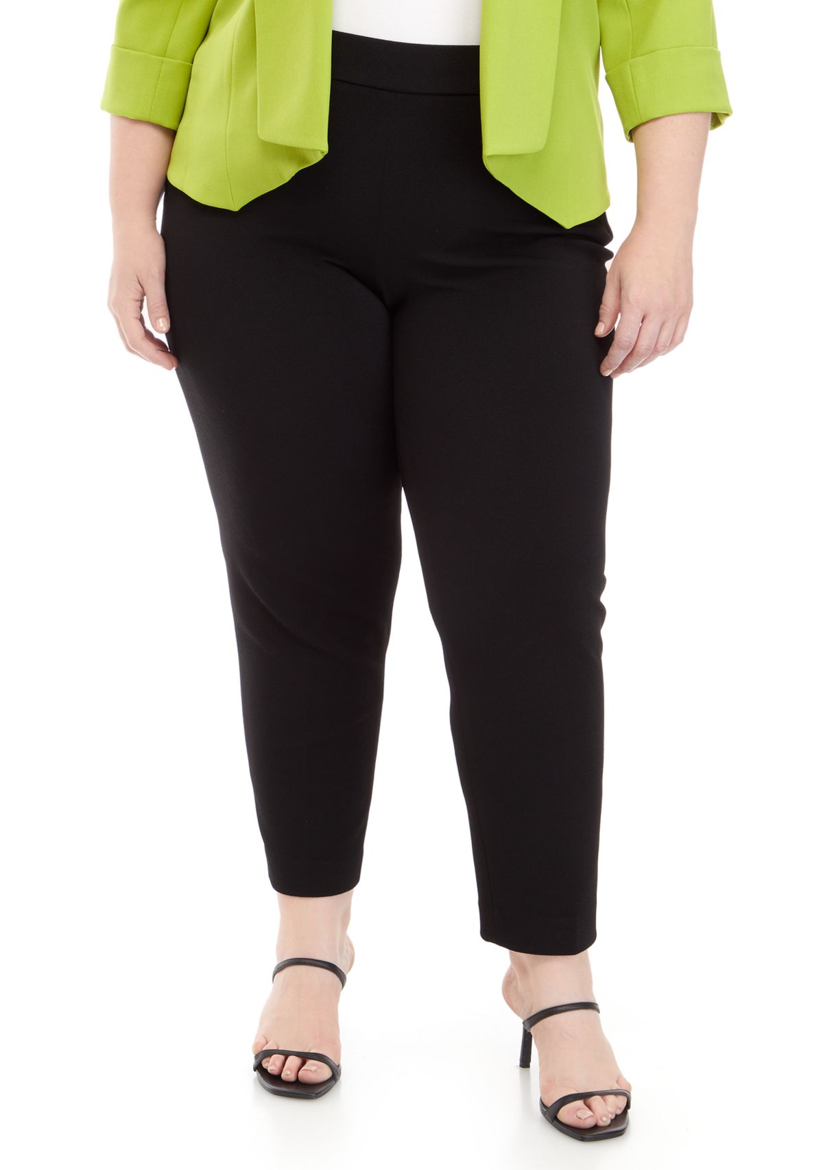 Plus Size Straight Leg Pull On Pants
