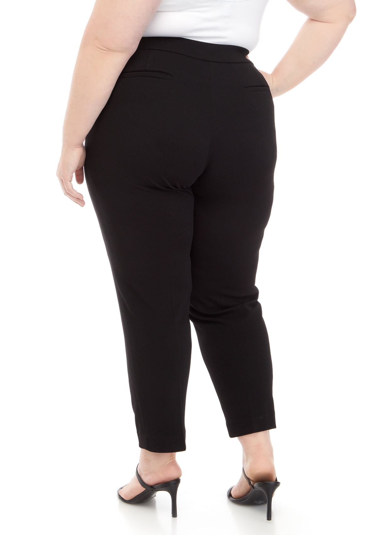 Plus Size Straight Leg Pull On Pants