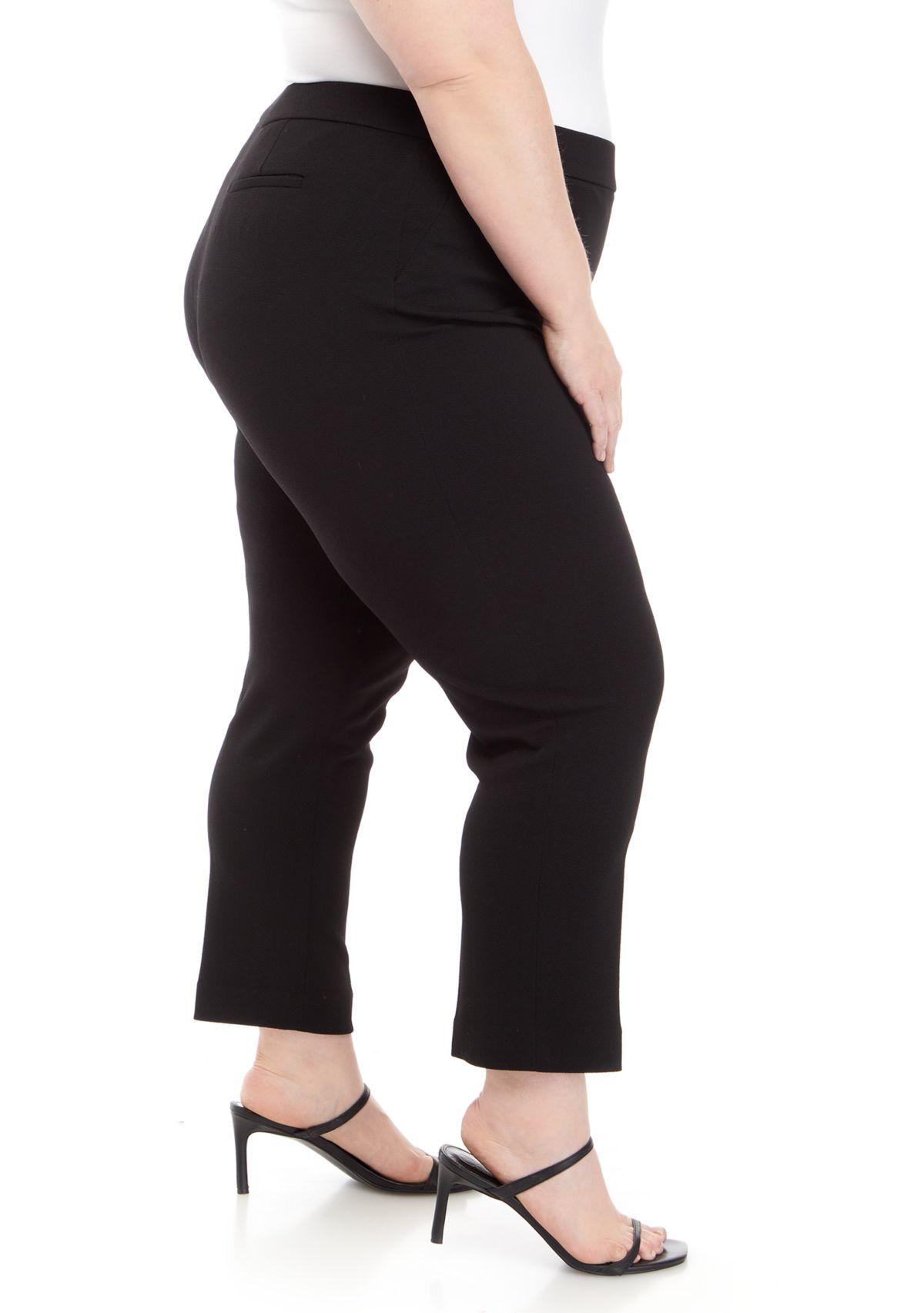 Plus Size Straight Leg Pull On Pants