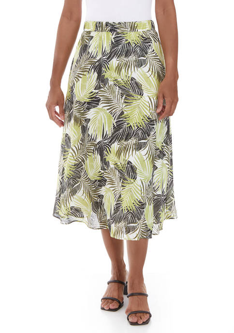 Kasper Womens Maxi Chiffon Printed Skirt