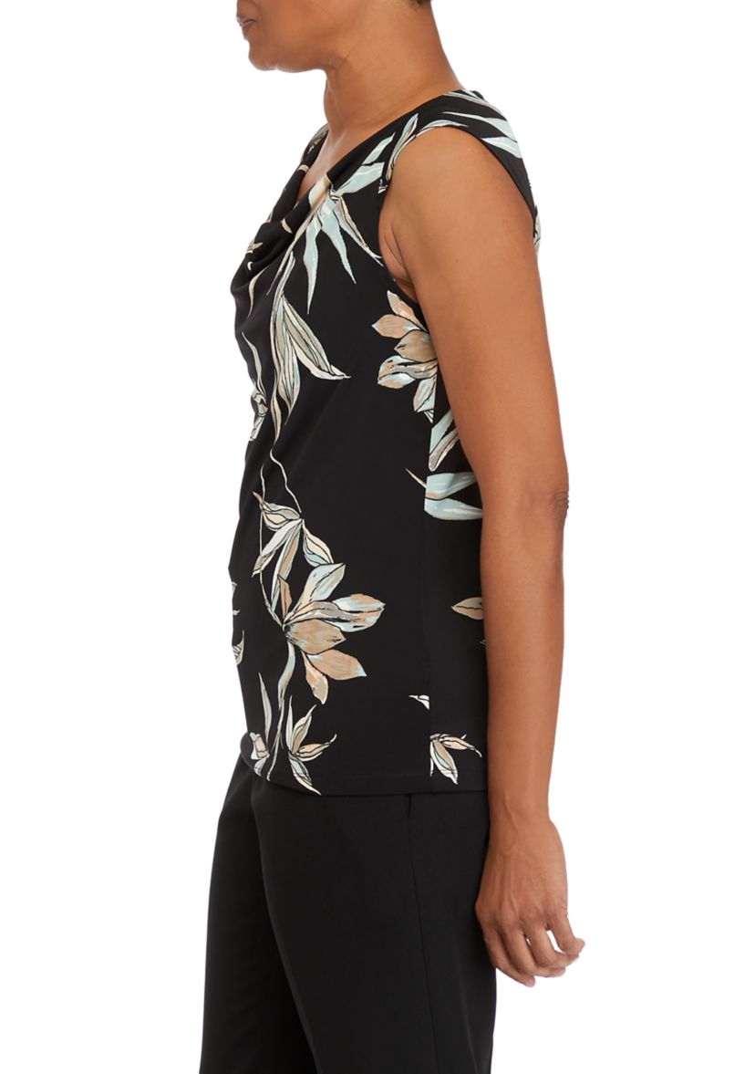 Womens Sleeveless Palm Print Top 