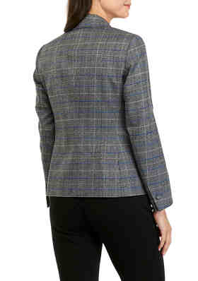 Fashion Blazers Long Blazers Hallhuber Donna Long Blazer light grey striped pattern business style 