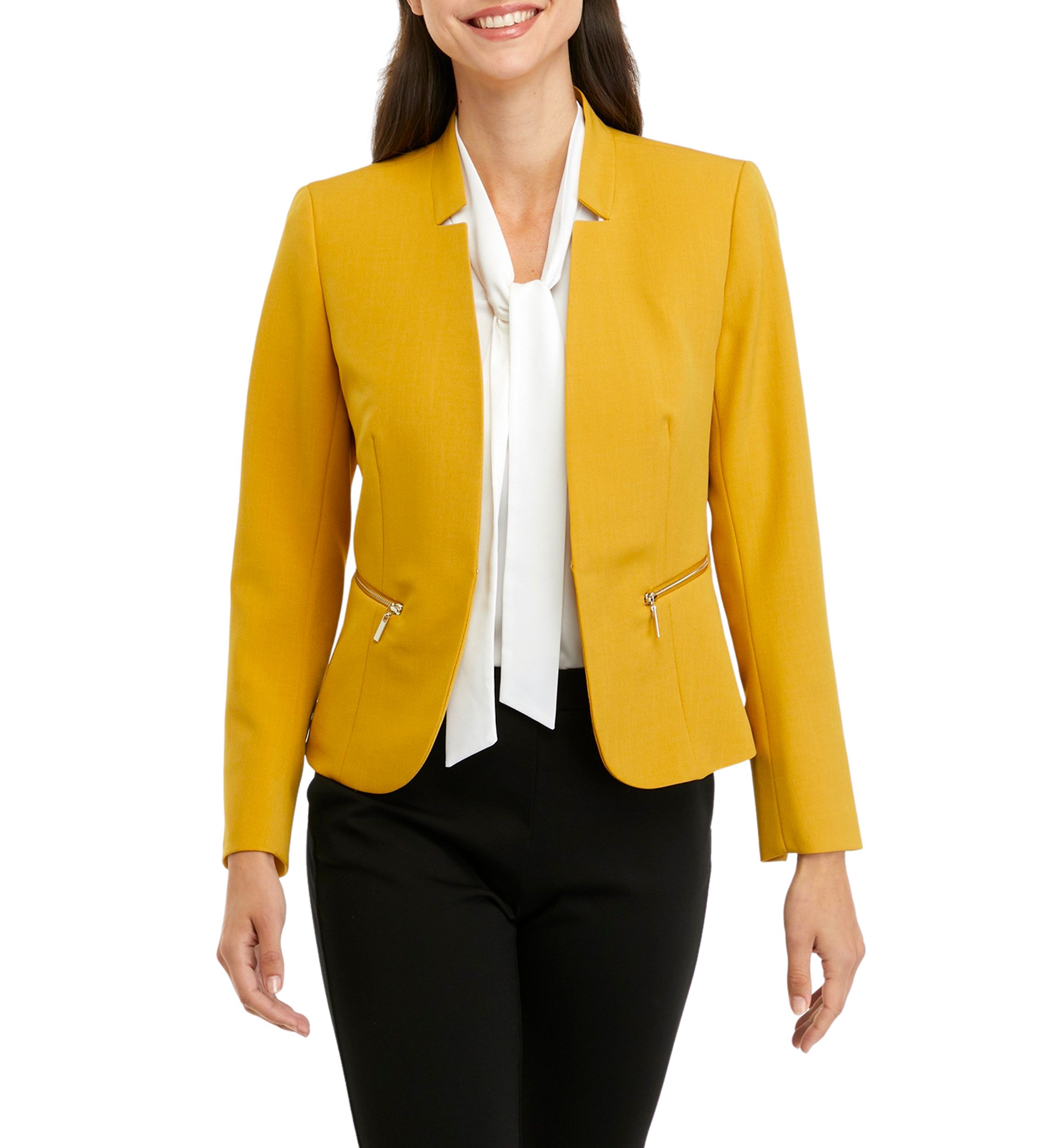 Womens Long Sleeve Zip Pocket Kissing Front Jacket 