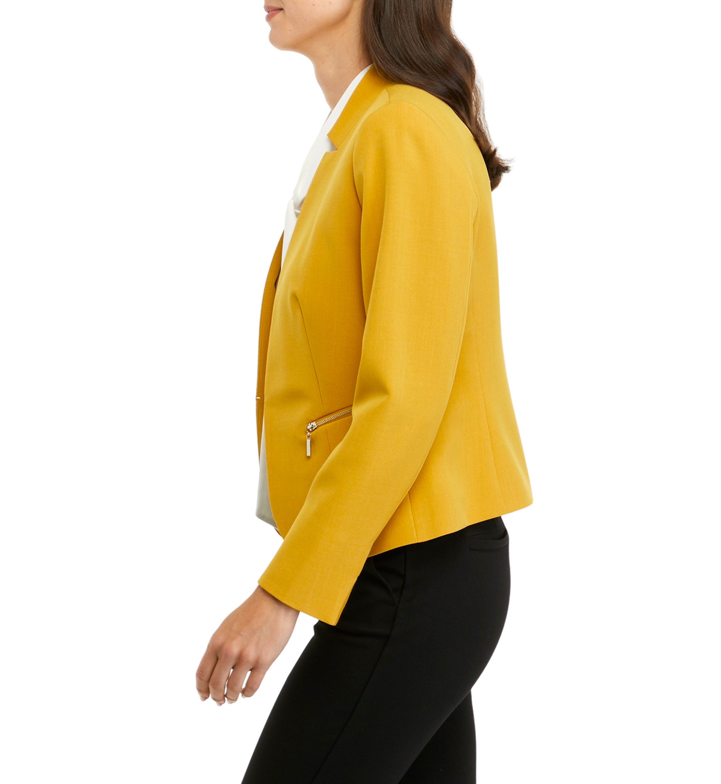 Womens Long Sleeve Zip Pocket Kissing Front Jacket 
