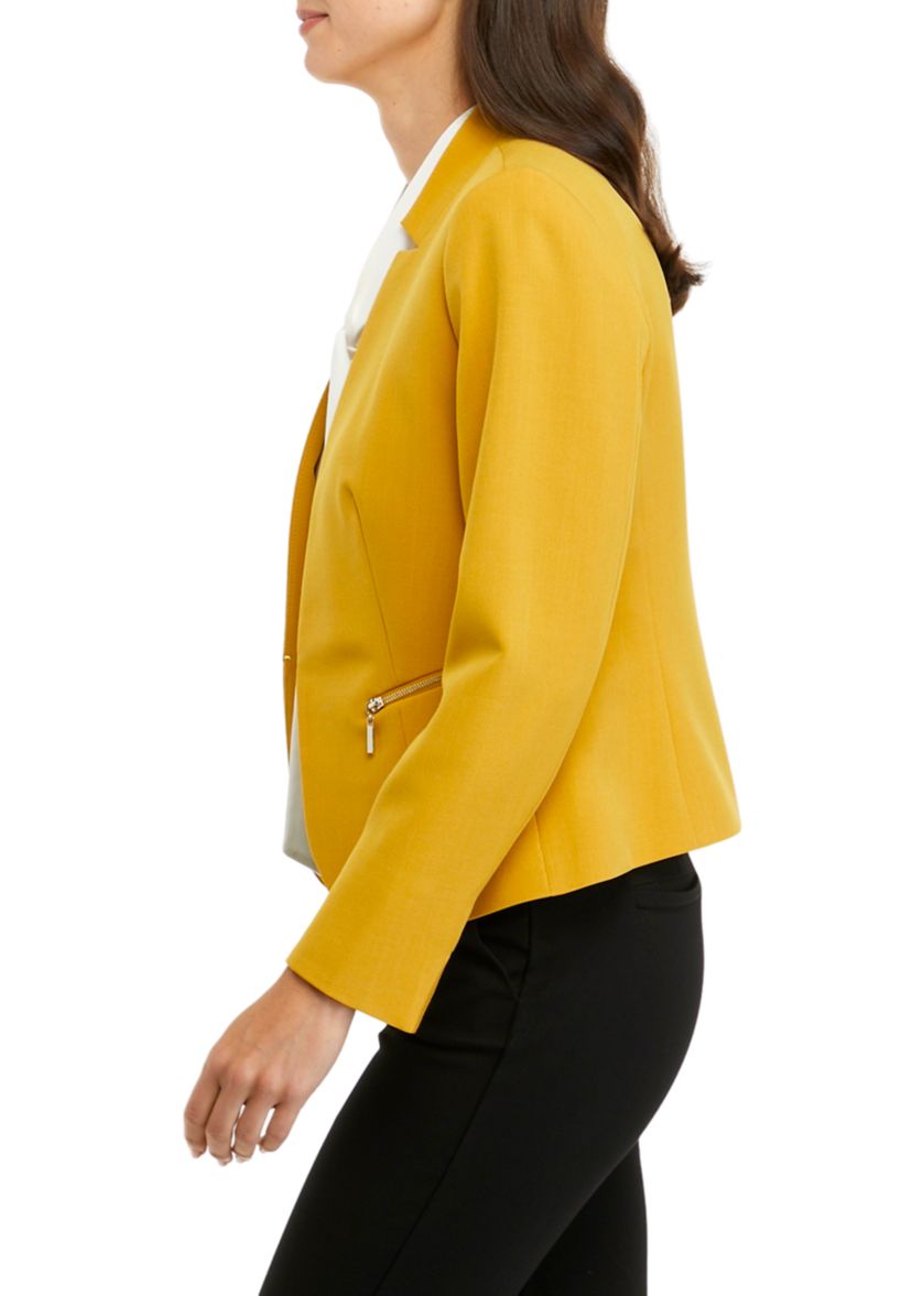 Womens Long Sleeve Zip Pocket Kissing Front Jacket 
