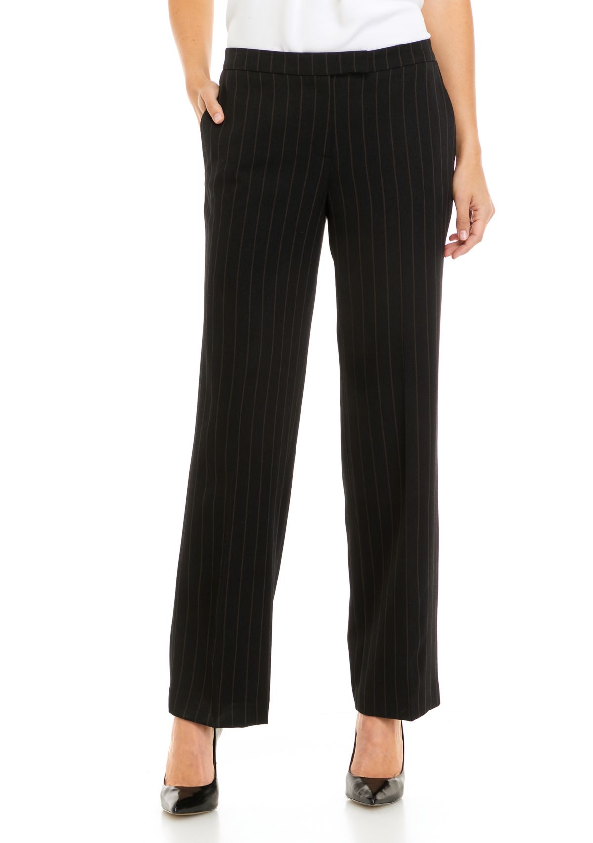 Womens Pinstripe Trouser Pants