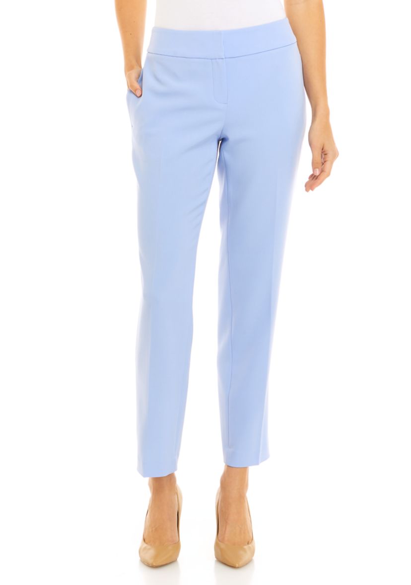 Womens Stretch Crepe Slim Leg Pants