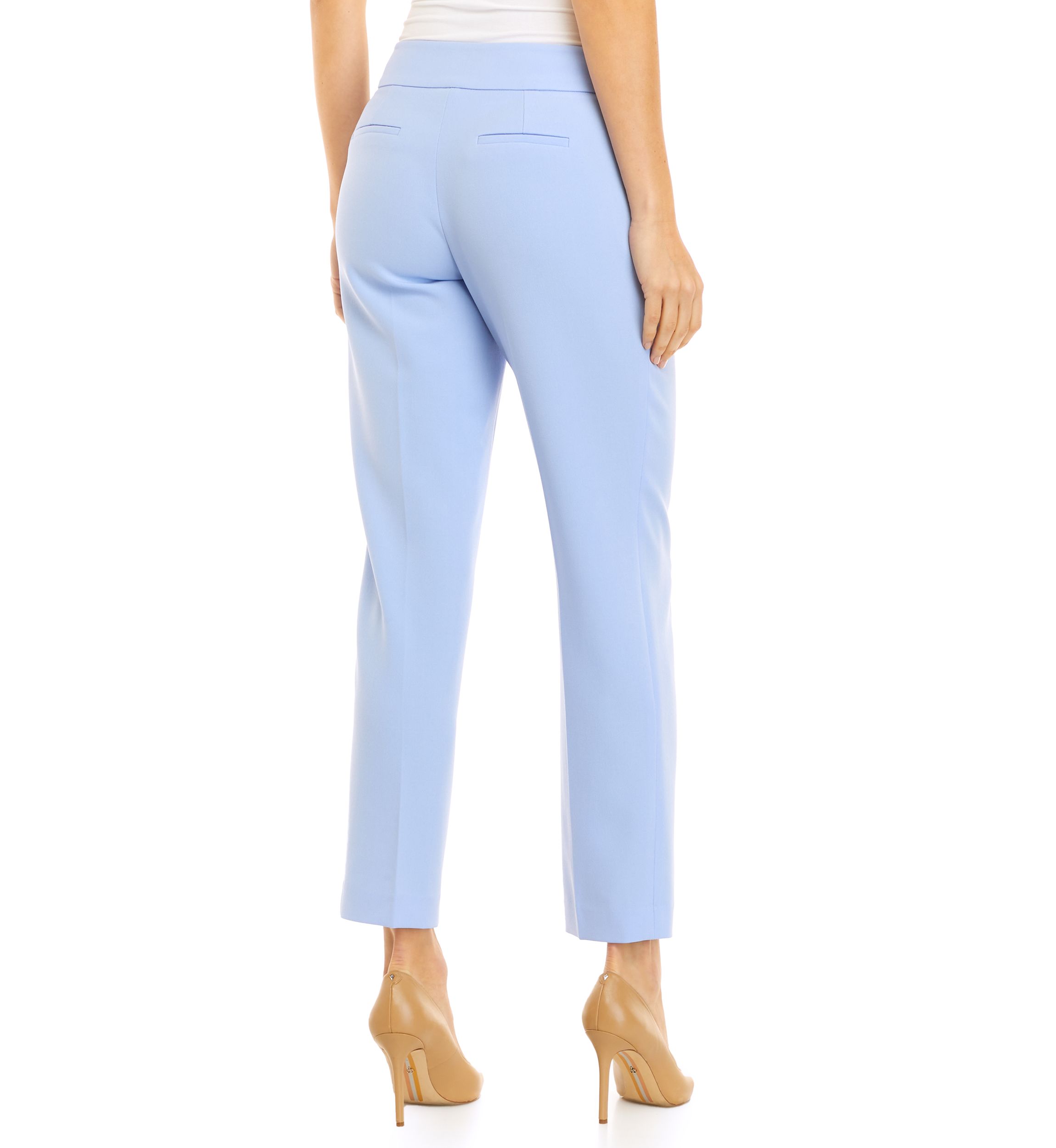 Womens Stretch Crepe Slim Leg Pants