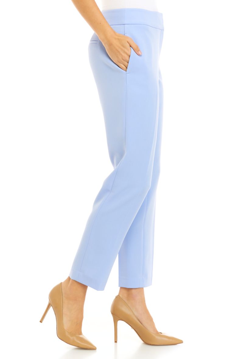Womens Stretch Crepe Slim Leg Pants