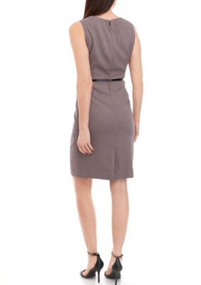 Kasper Women's Sleeveless V-Neck Geometric Jacquard Dress | belk