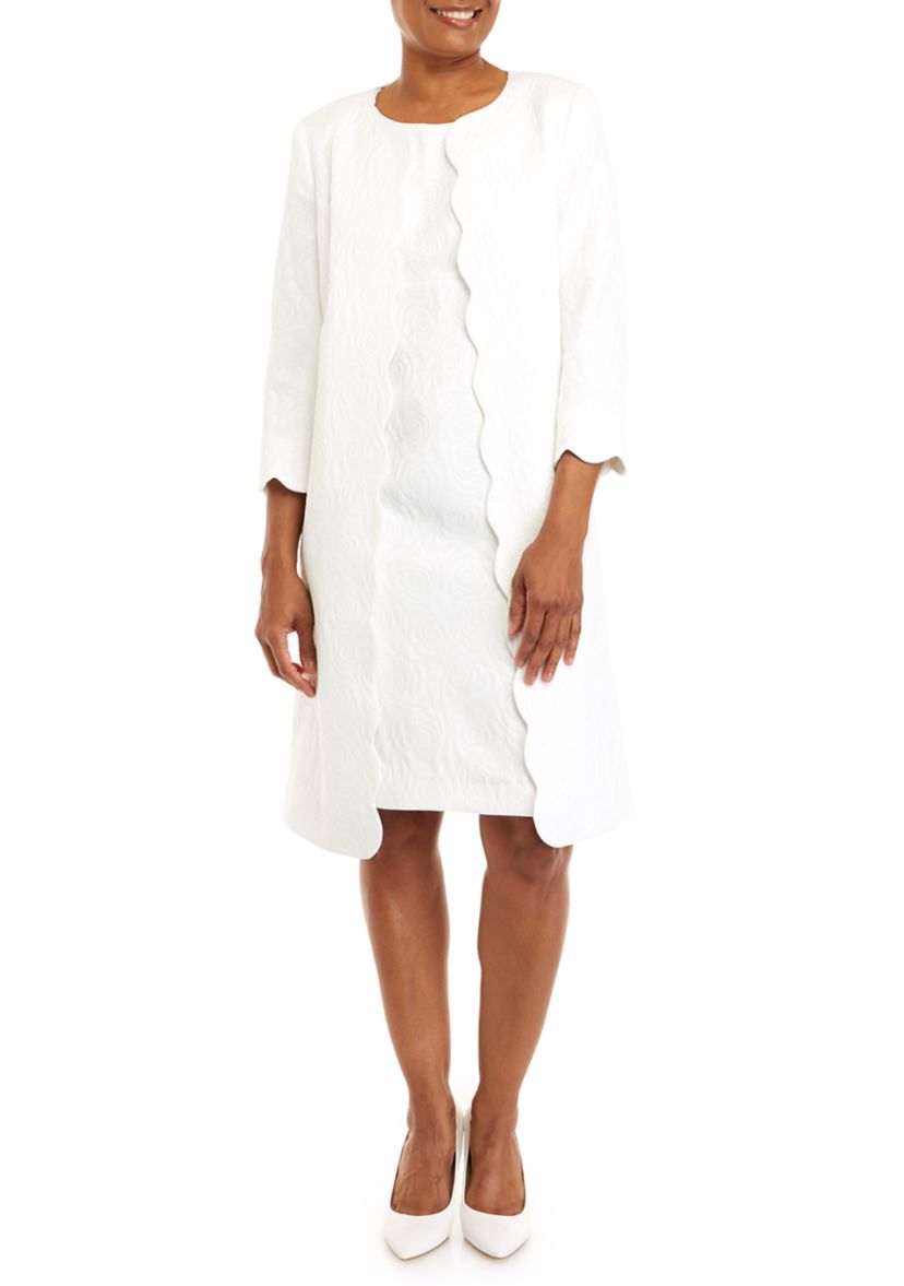 Petite Long Sleeve Scallop Edge Duster Jacket