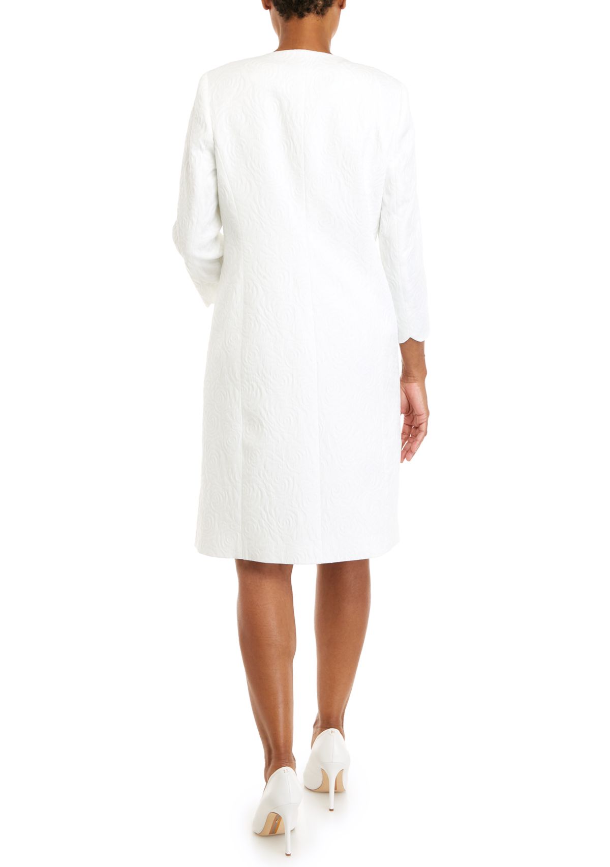 Petite Long Sleeve Scallop Edge Duster Jacket