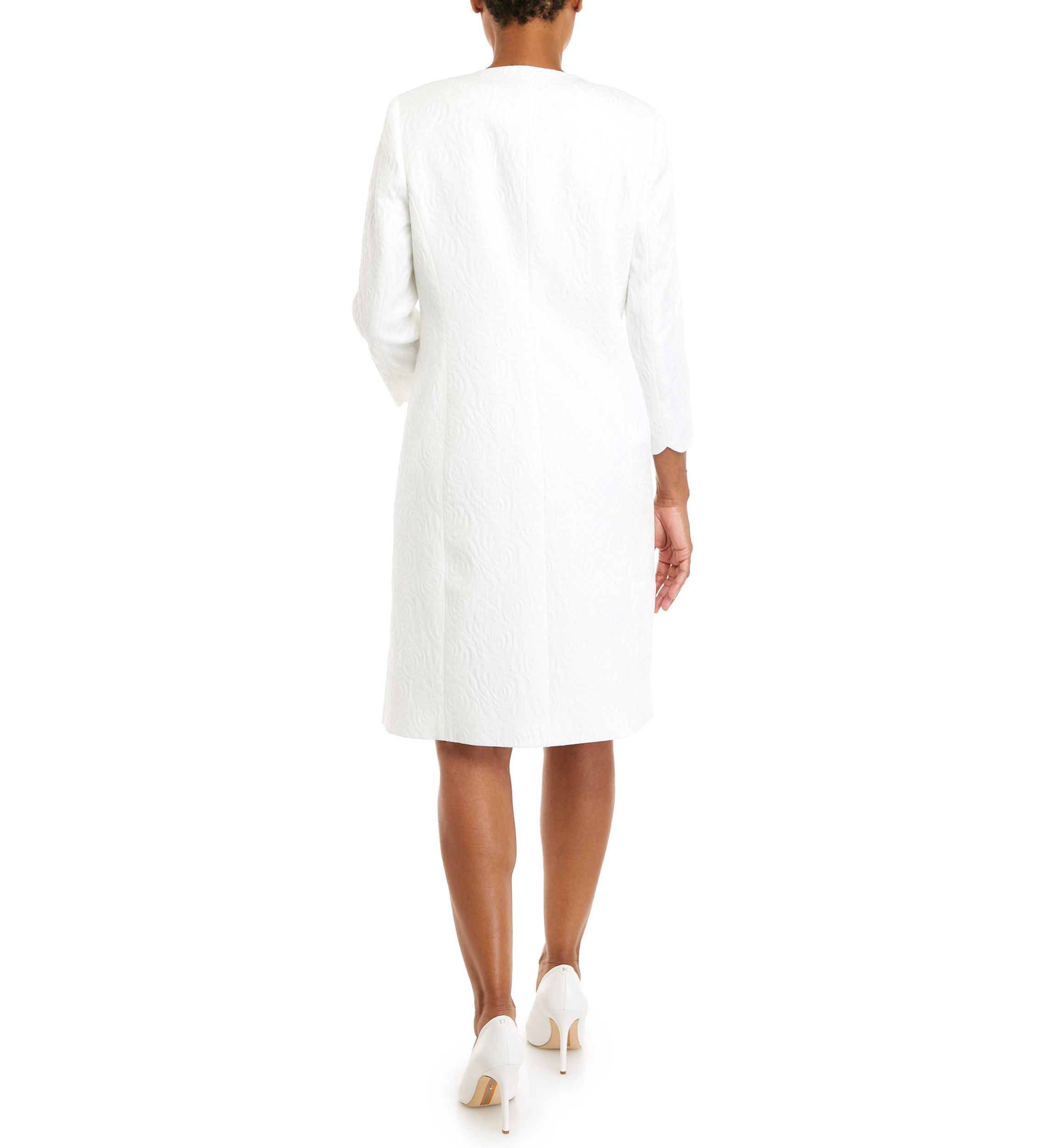Petite Long Sleeve Scallop Edge Duster Jacket