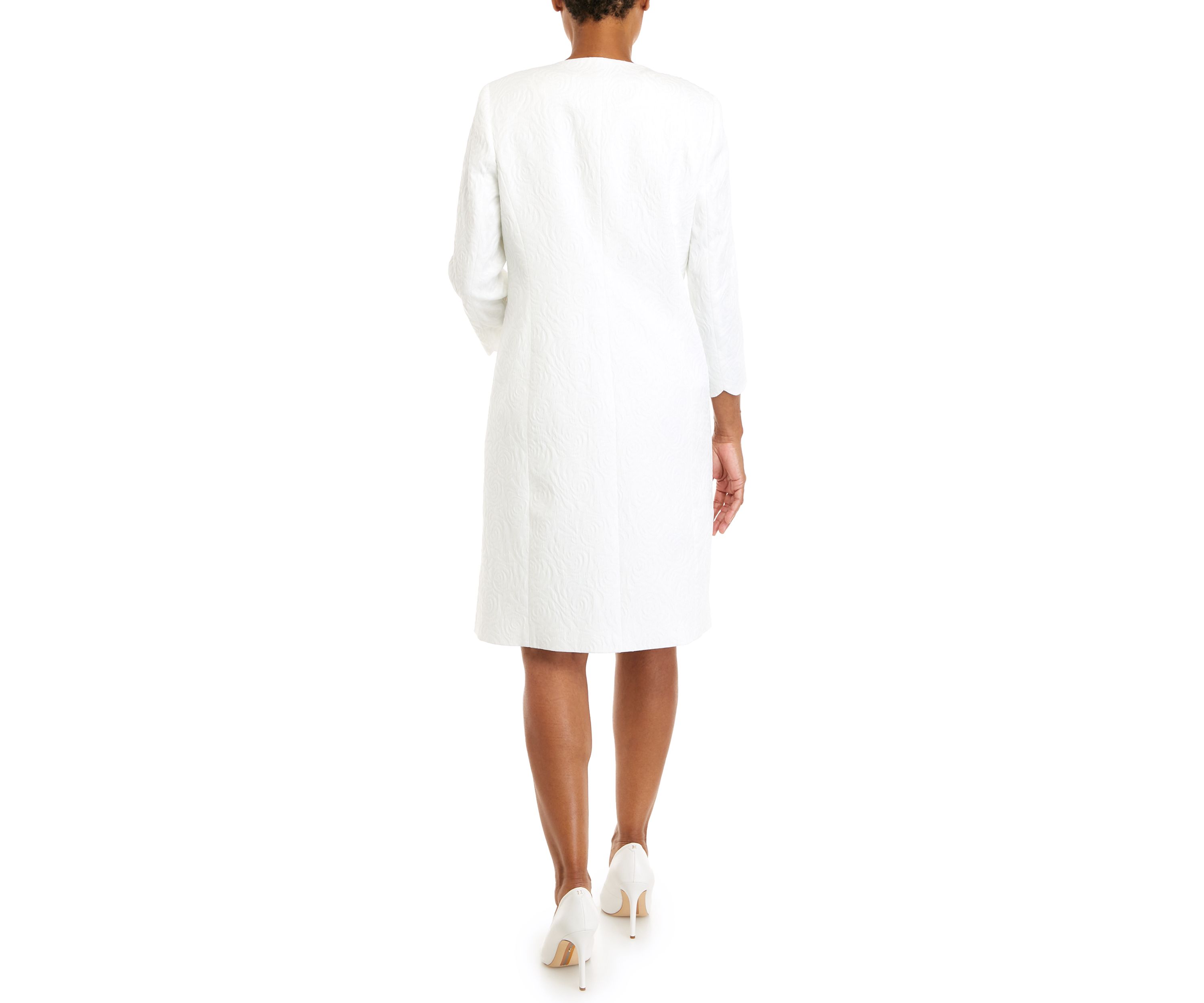 Petite Long Sleeve Scallop Edge Duster Jacket