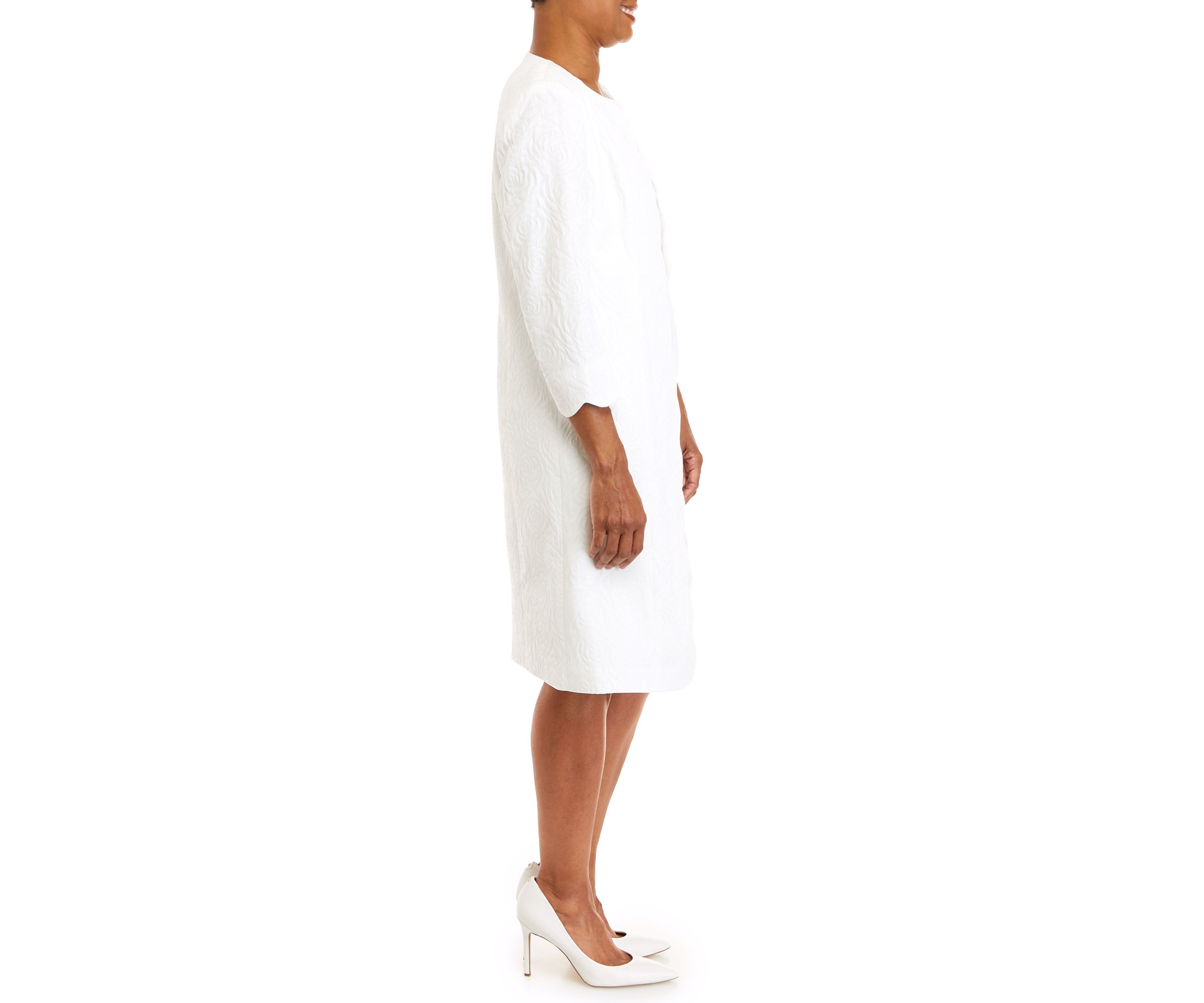 Petite Long Sleeve Scallop Edge Duster Jacket