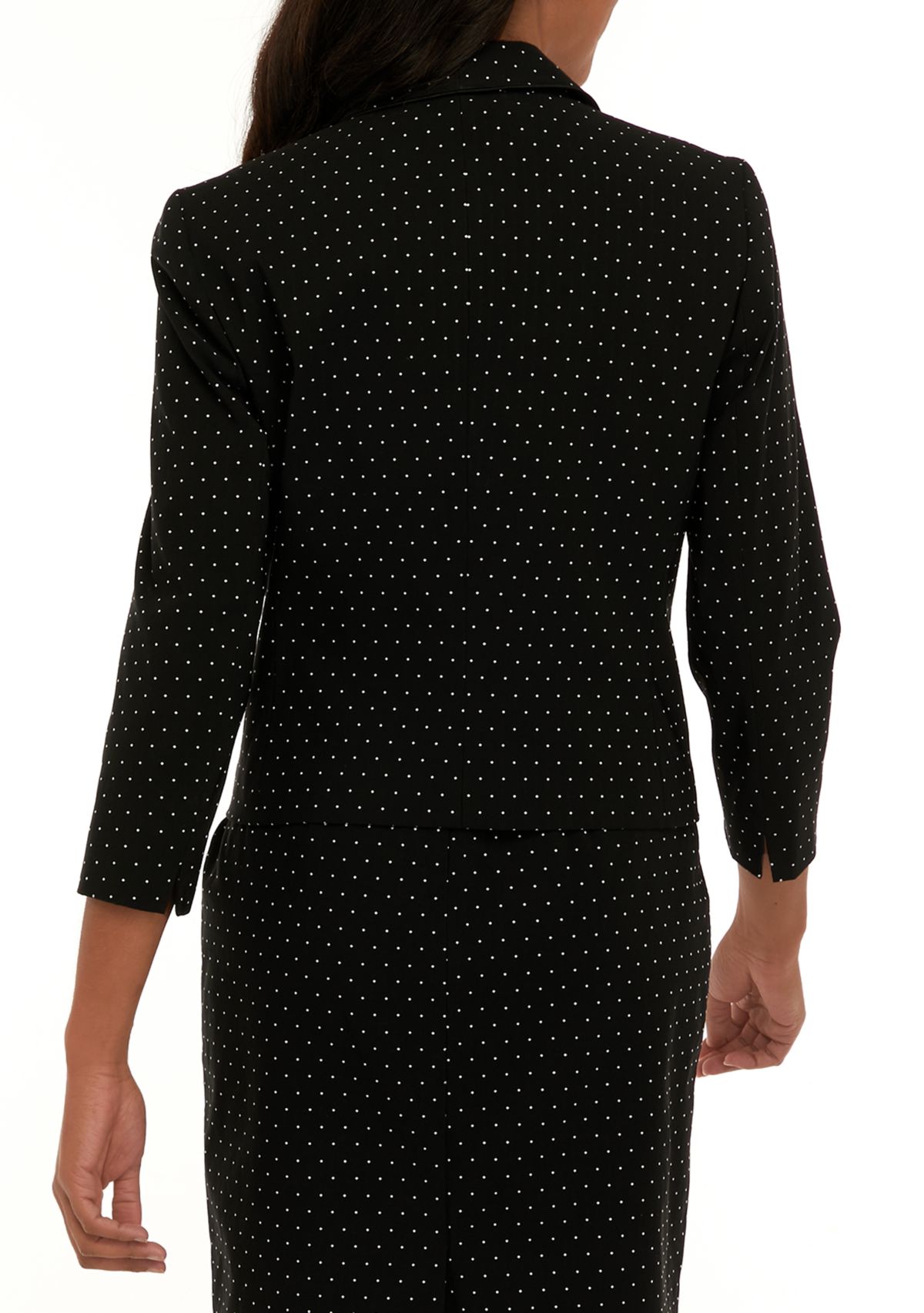 Petite One Button Dot Jacquard Jacket