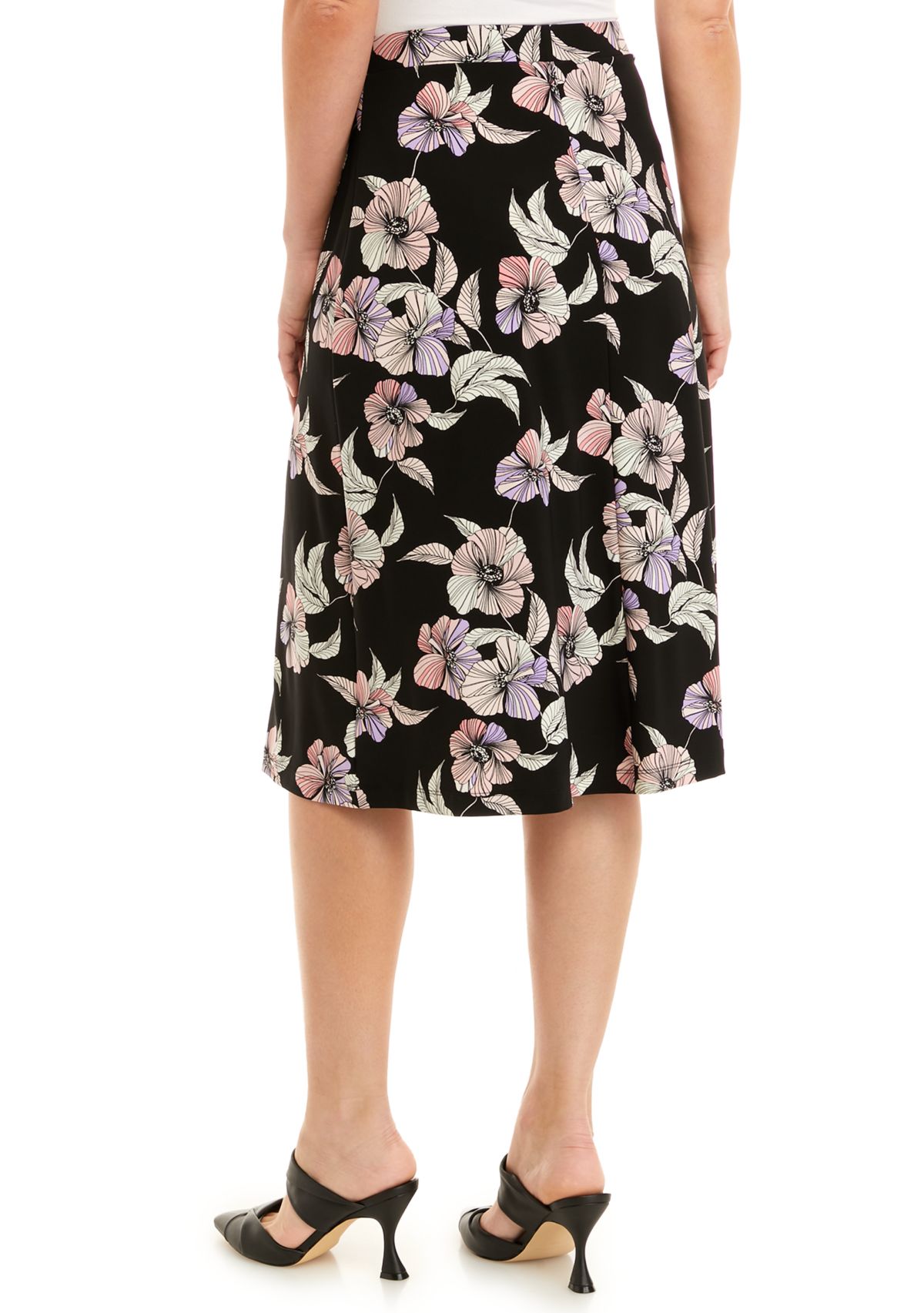 Womens Printed Midi Skirt