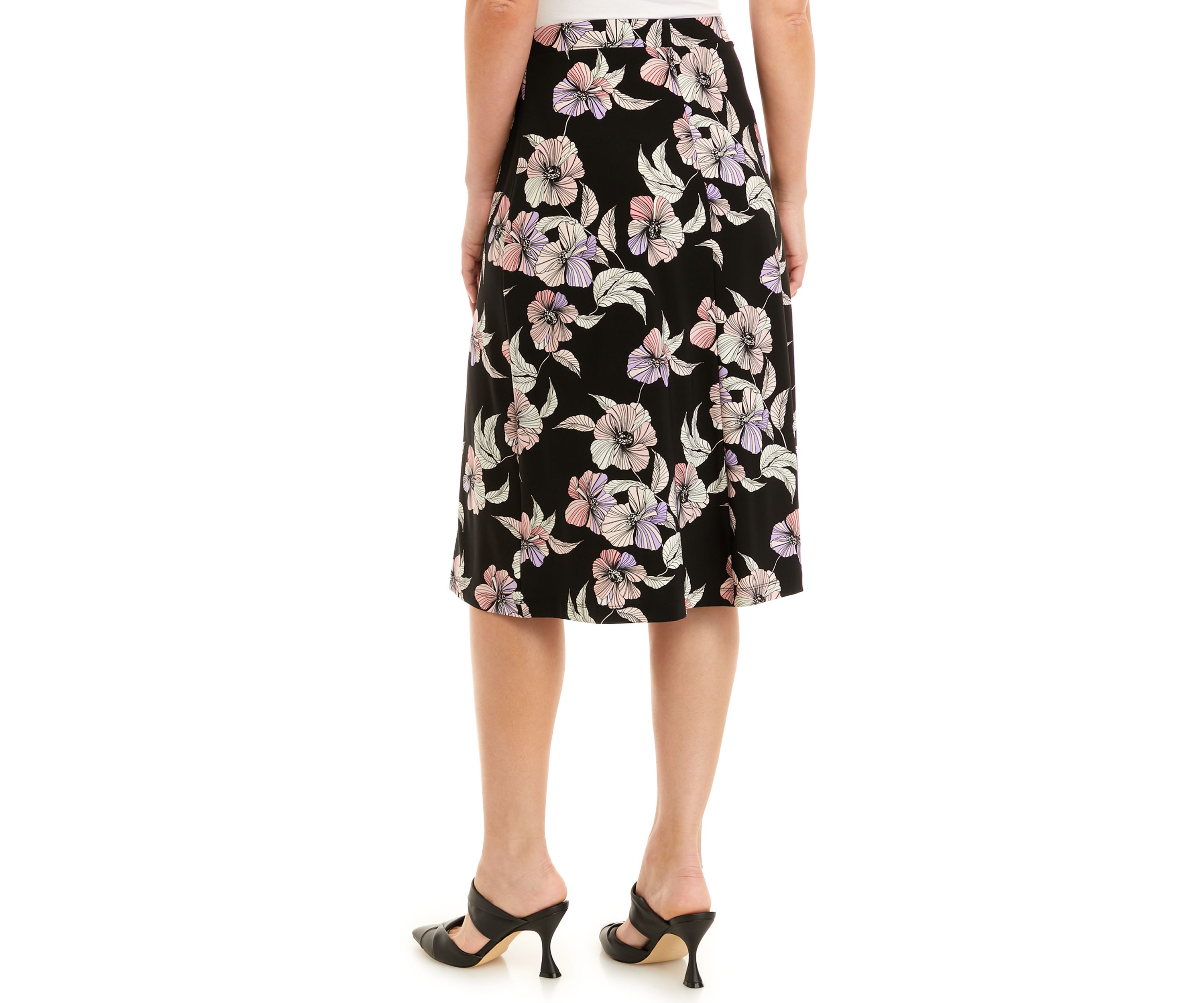 Womens Printed Midi Skirt
