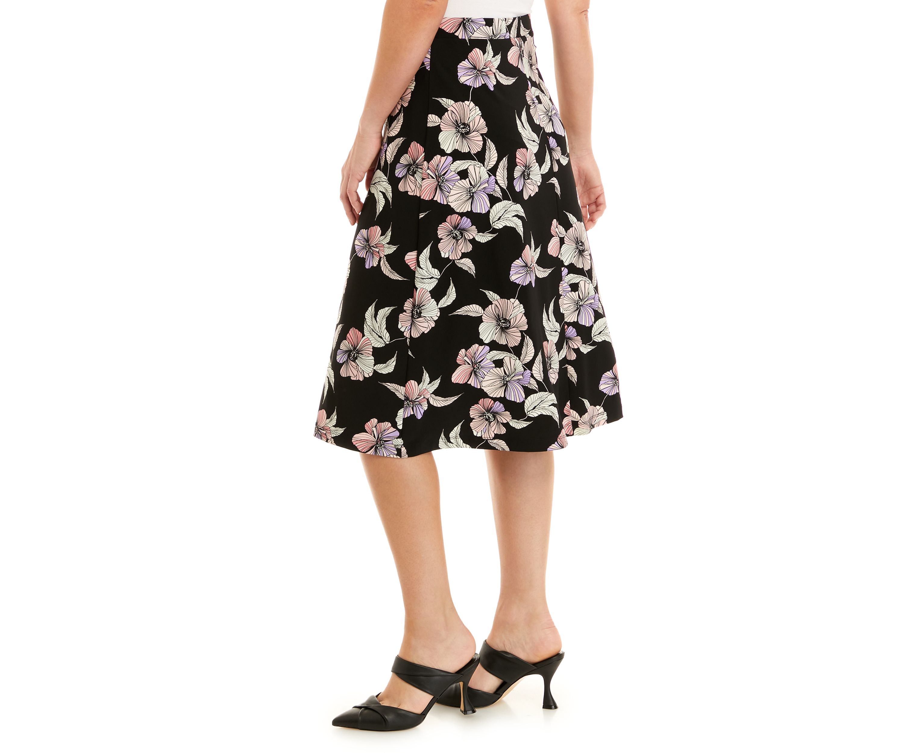 Womens Printed Midi Skirt