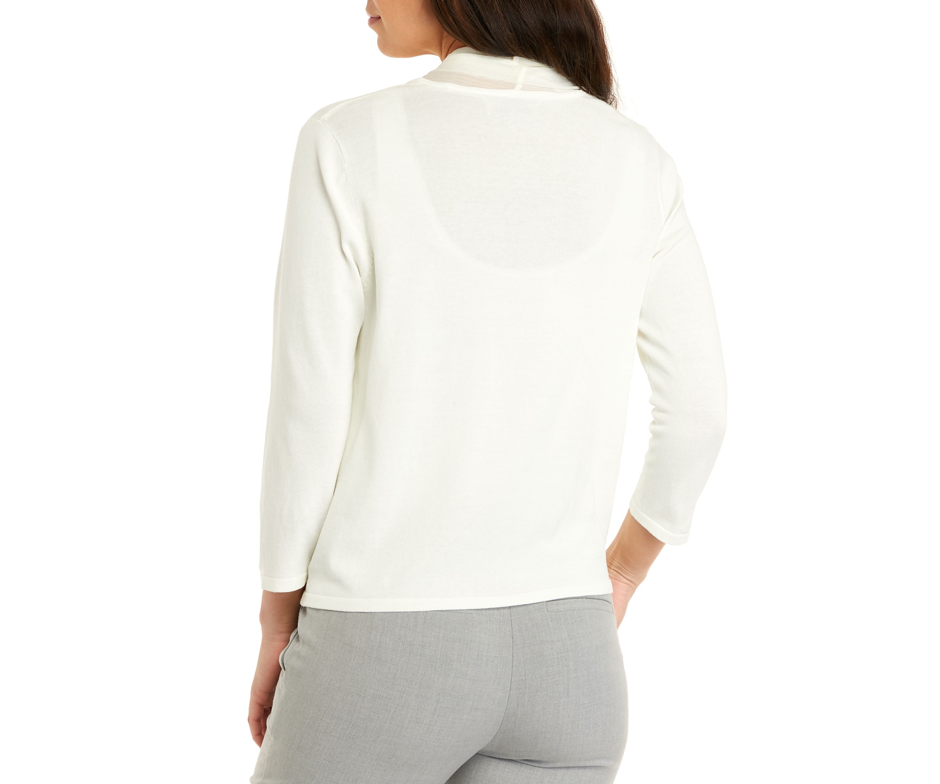 Womens Chiffon Front Cardigan