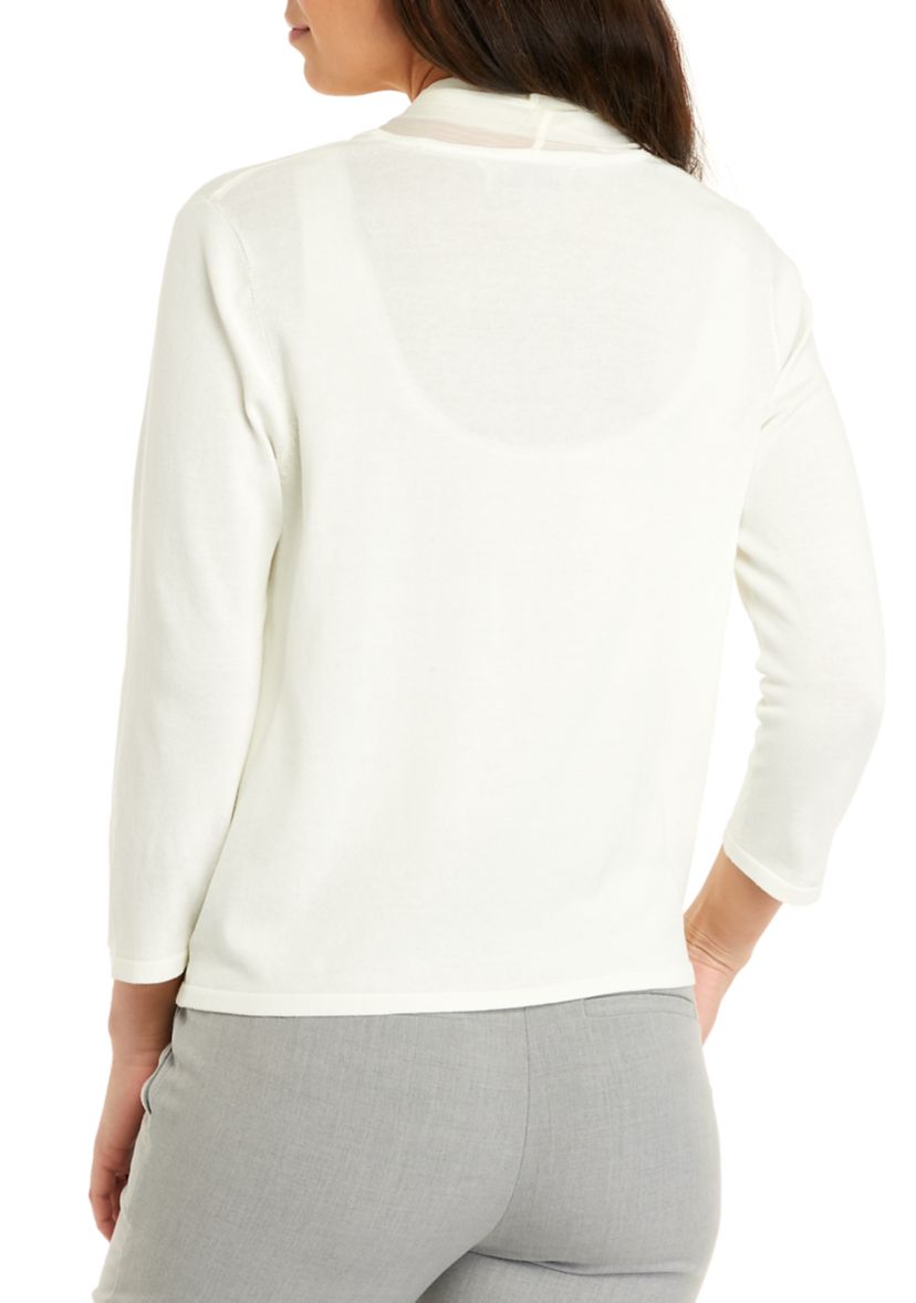 Womens Chiffon Front Cardigan