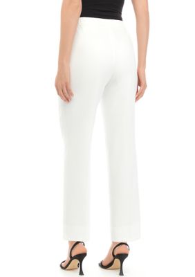 Women's Elastic Back Pants with Side Slits