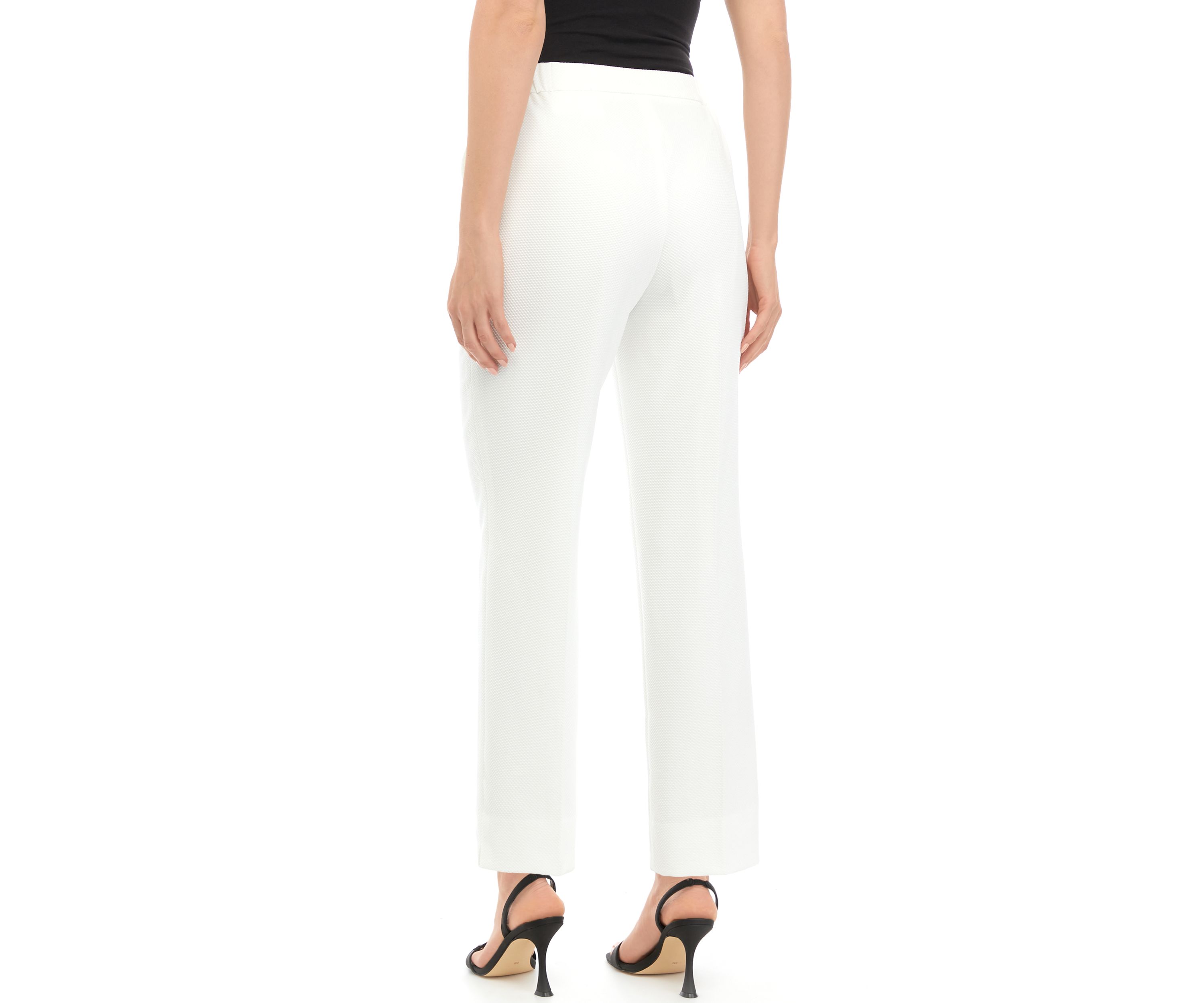 Womens Elastic Back Pants with Side Slits 