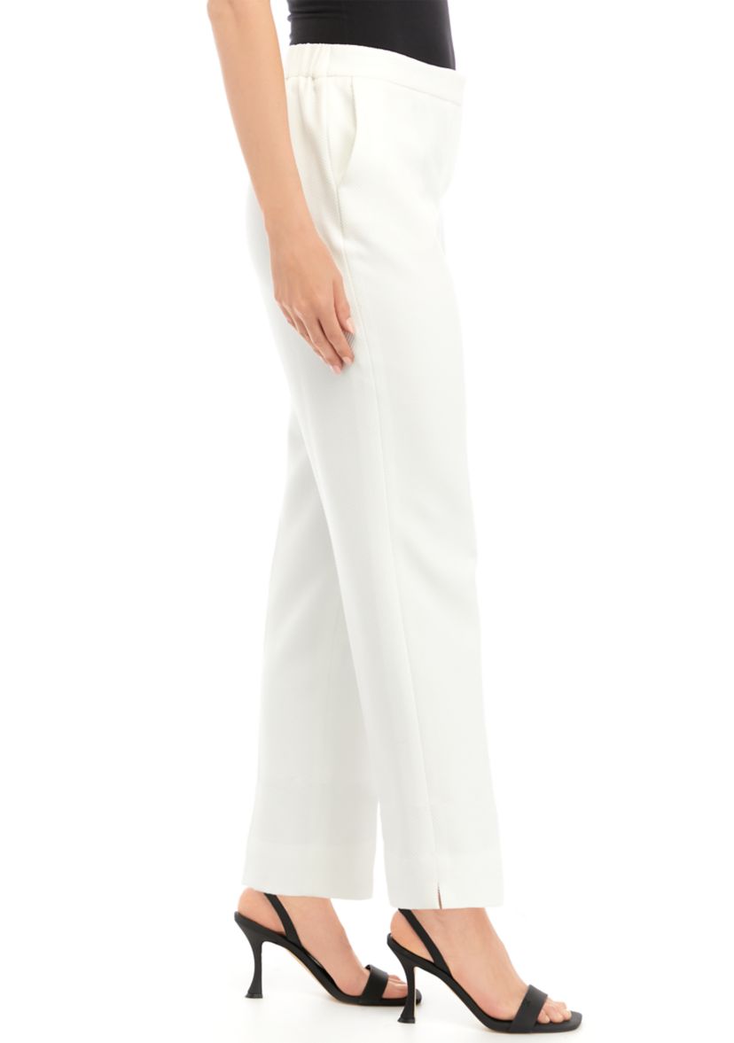 Womens Elastic Back Pants with Side Slits 