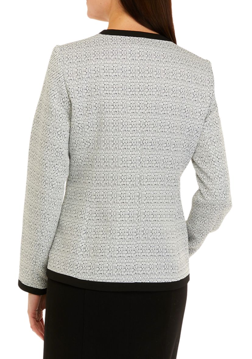 Petite Long Sleeve Framed Open Tweed Cardigan