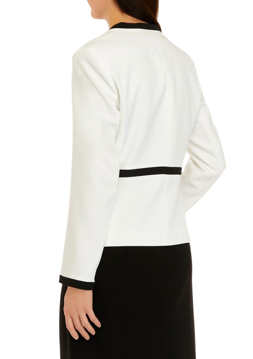 Womens Long Sleeve Framed Stretch Crepe Cardigan 