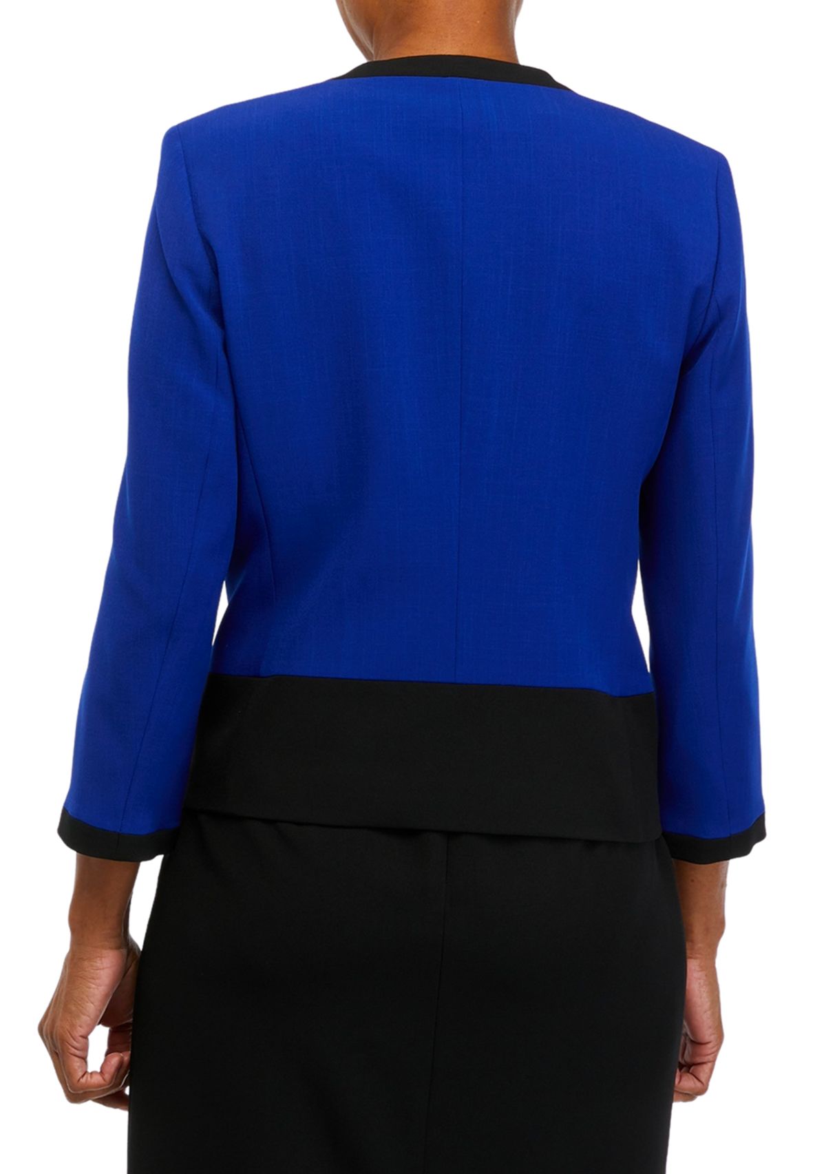 Petite Royal Blue and Black Color Block Jacket 
