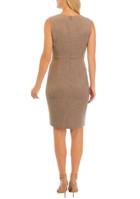 Kasper Petite Snap-front Sheath Dress In Pink