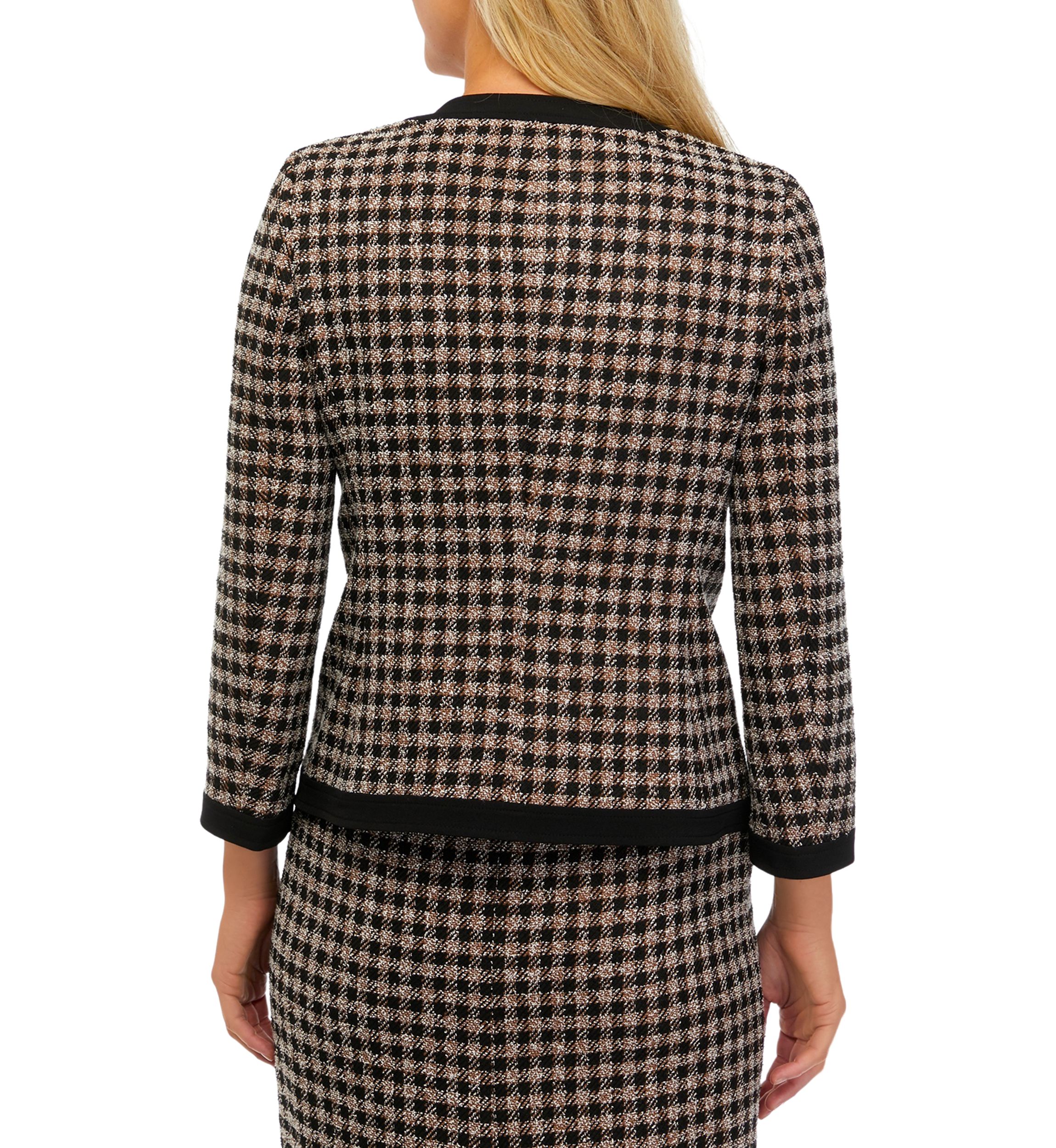 Womens Long Sleeve Combo Framed Jacket with Patch Pockets