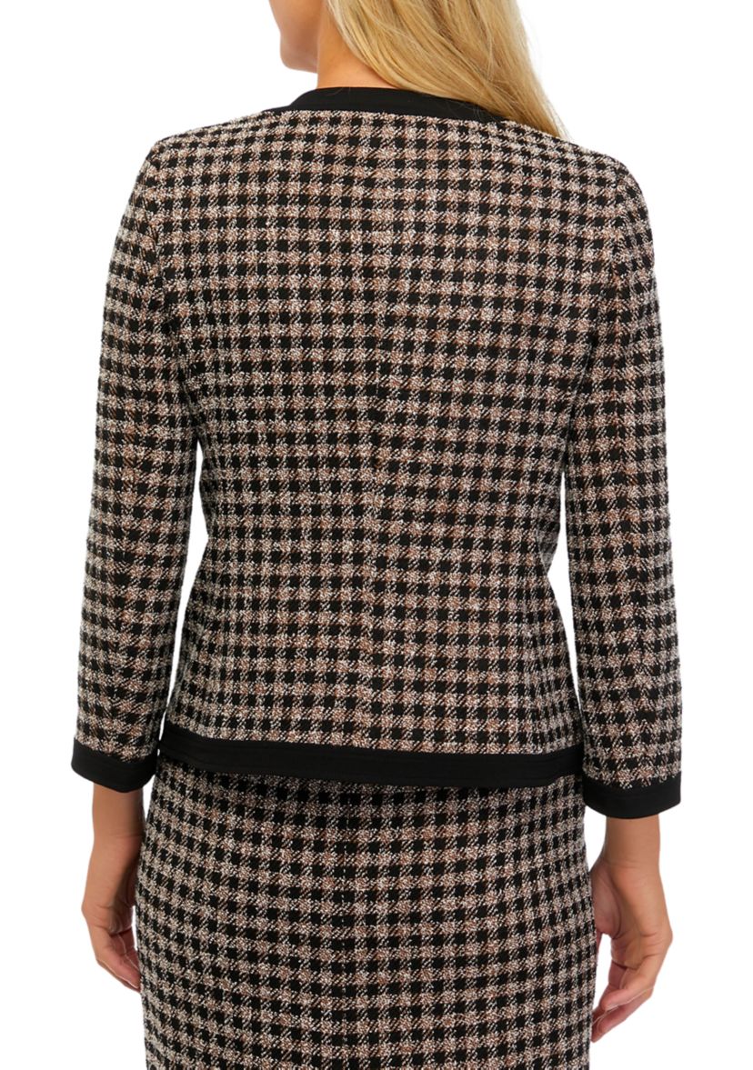 Womens Long Sleeve Combo Framed Jacket with Patch Pockets