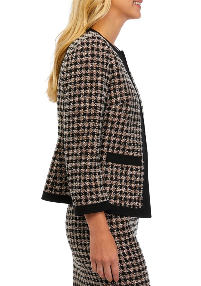 Womens Long Sleeve Combo Framed Jacket with Patch Pockets