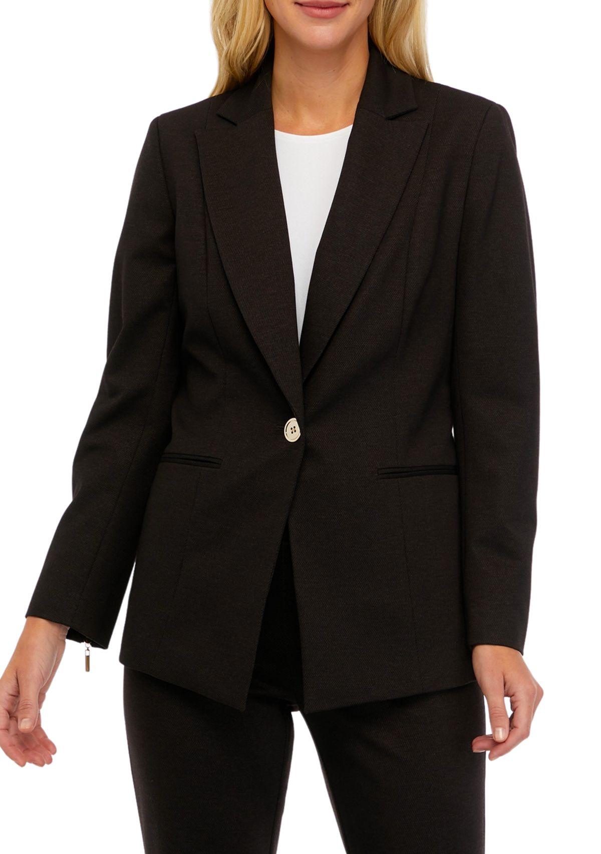 Womens One Button Ponte Jacket