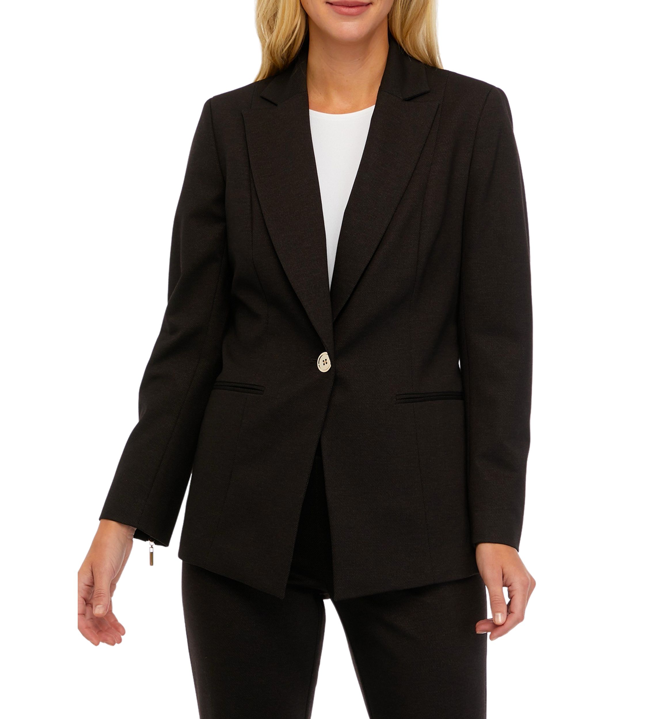 Womens One Button Ponte Jacket