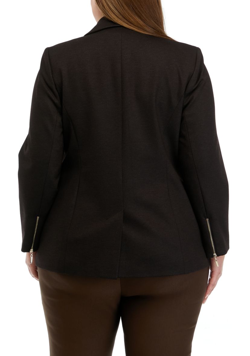Plus Size Notch Lapel Blazer