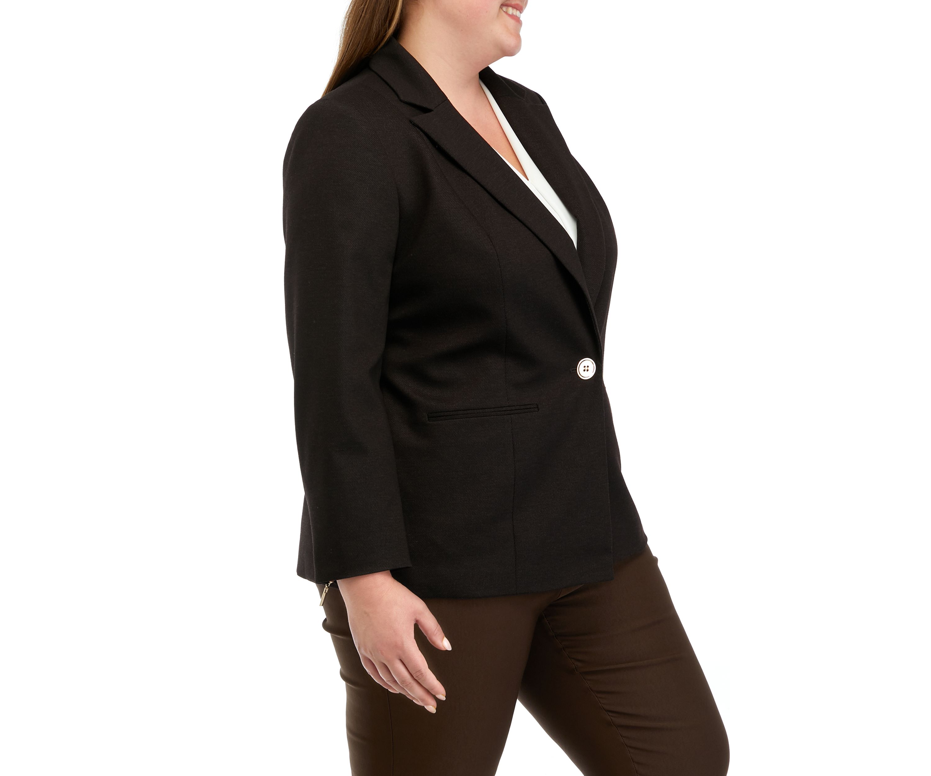 Plus Size Notch Lapel Blazer