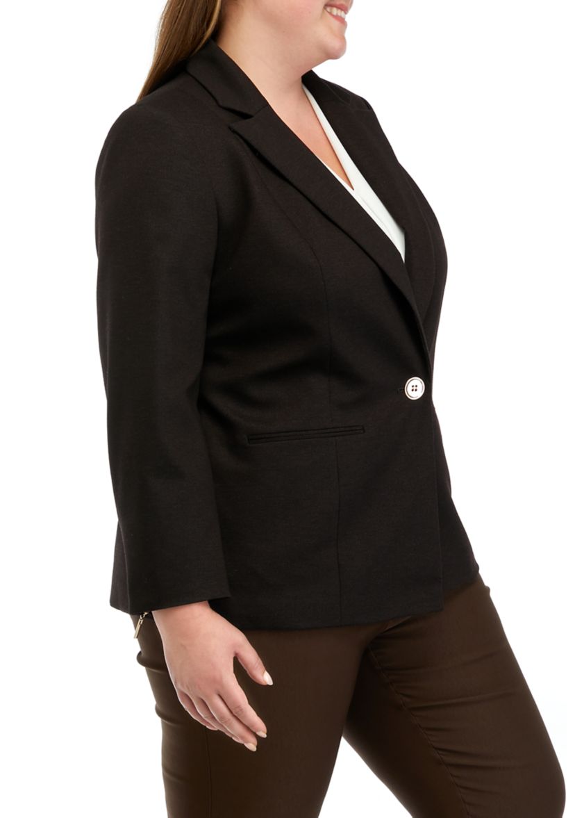 Plus Size Notch Lapel Blazer