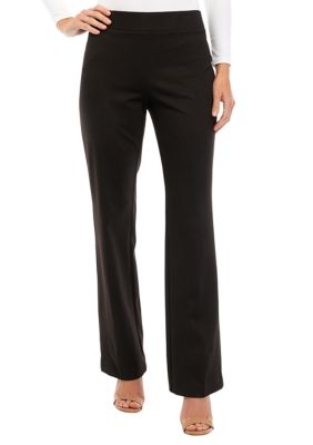 Calvin Klein Women's Black Dress Pants Silver Zipper Straight Leg