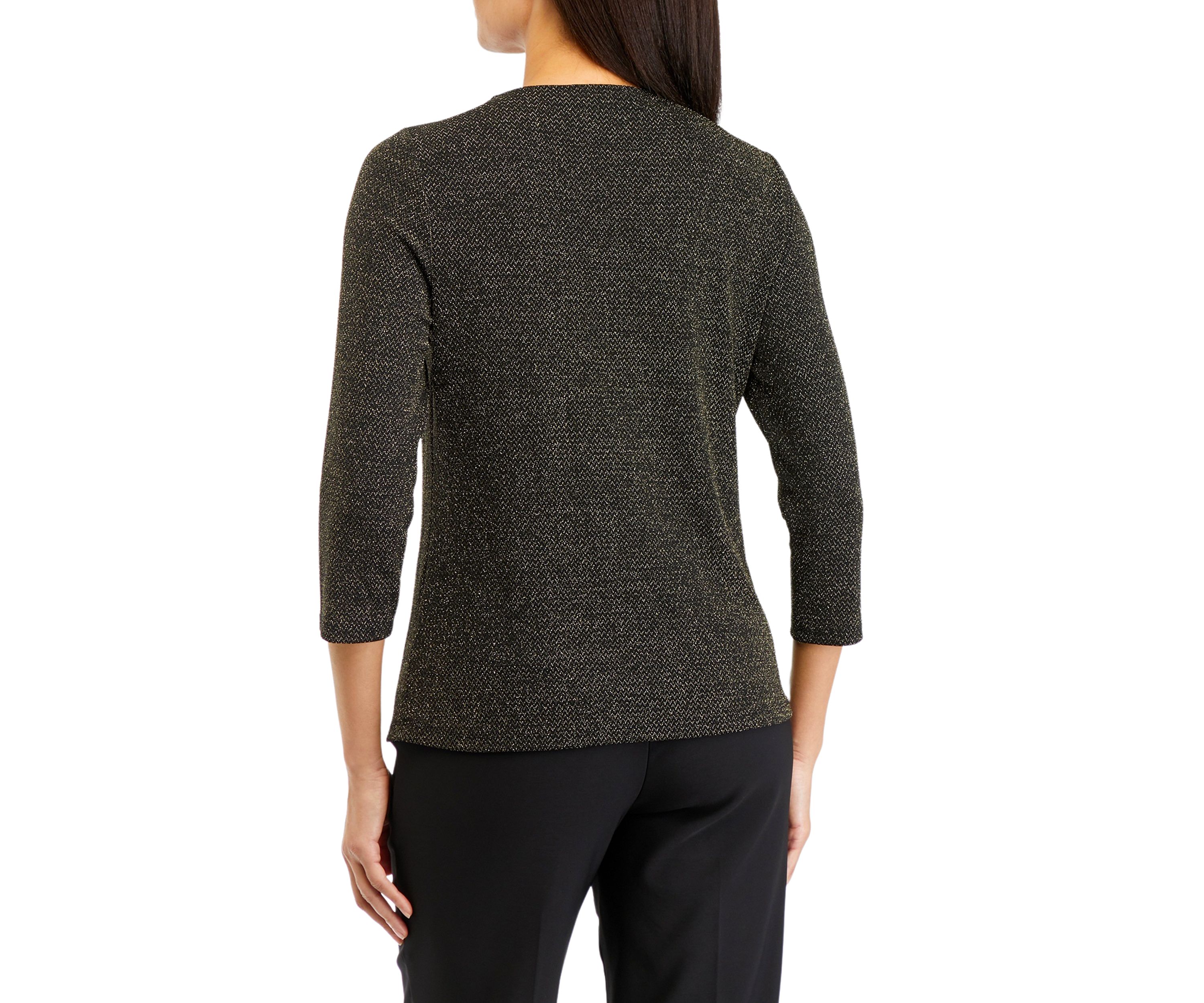 Petite Twist Neck Knit Top 